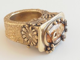 Citrine  Box Ring by Meropi Toumbas 